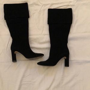 Suede Black Boots